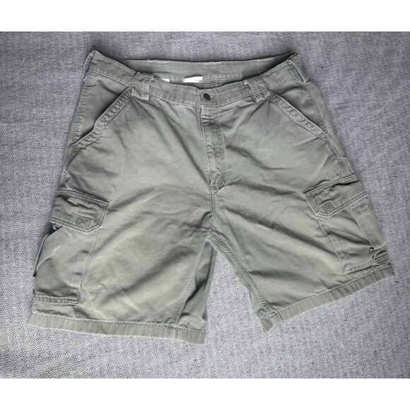 Carhartt Other - Carhartt Cargo Shorts Size 36 Loden Green B164LDN Canvas Workwear y2k Distressed
